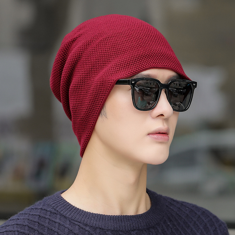 Men's Autumn and Winter New Hats Korean-style Solid Color Metal Label Pullover Cap Outdoor Trendy Simple Casual All-match Heap Cap