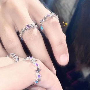 Love Ring Niche Ins Gentle Docking Girlfriend Two-Person Opening Adjustable Ring Food Finger Ring Simple