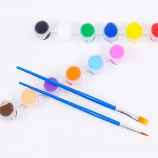 Nylon Hair Brush Plastic Rod Digital Oil Painting Acrylic Gouline Brush Children's Flat Head Brush Gypsum Ceramic Paint Pen