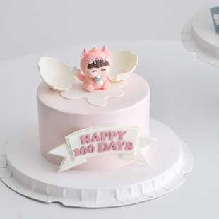 Soft Plastic Dragon Baby Cake Decoration Ornaments for Boys and Girls 100 Days Full Moon Baking Birthday Dress Plug-In