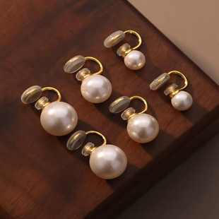 Fever South Korea Blogger with Pearl Earrings Women's S999925 Silver Earrings Light Luxury High-end Sense Multi-border Earrings