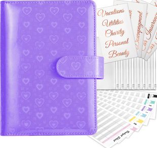 Cross-border spot explosions macaroon binder laser love hand book PU cash plan budget book.