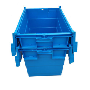 Oblique turnover box blue plastic transport turnover box with lid sealed medical storage box moving wholesale