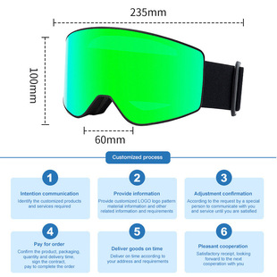 Customized Ski Goggles Magnetic Cylindrical Anti-Fog Double-Layer Coca-Card Myopia Ski Goggles Adult Mountaineering Goggles