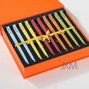 High-grade ceramic chopsticks 20 pieces household high temperature resistant Jingdezhen non-slip mildew-proof high-grade bone china chopsticks set Wholesale