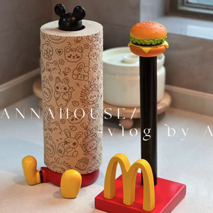 [New Home's 100 Express] McDonald's Tissue Holer Kitchen Roll Paper Storage Ornaments Cartoon Living Room Decoration