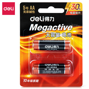 Deli 18500 battery dry battery No. 5 alkaline battery children's toys two card large capacity battery wholesale