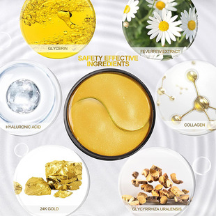 Cross-border YURHERSU of 24K gold protein collagen eye mask patch to improve eye bags fine lines hydrating eye mask patch