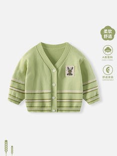 Boys' Knitted Cardigan Autumn New Style Boys' Baby Top Children's Western Style Sweater Spring and Autumn Baby Autumn Coat