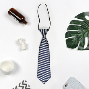 Factory wholesale children's team performance rubber band tie Korean leisure lazy person school uniform check small tie