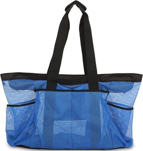 Cross-border European and American Style Large Capacity Mesh Beach Handbag Women's Shoulder Bag Outdoor Travel Storage Tote Bag