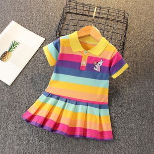 Children's Suit Women's Short-Sleeved 2024 Summer New Kidsren's Clothes Baby Baby 1