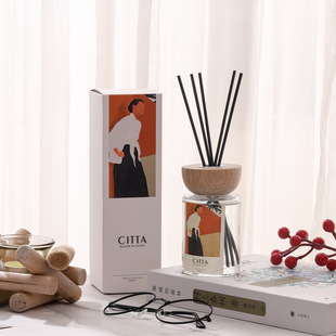 High-value Wooden Cap Aromatherapy Bottle Empty Bottle Car Diffuser Hotel Empty Bottle Ornaments Rattan Fire-free Incense Glass Bottle