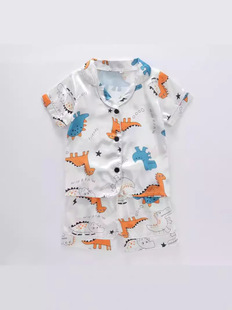 New Fashion Cartoon Printed Home Clothes Children's Short-sleeved Shorts Pajamas Air-conditioning Clothes suit