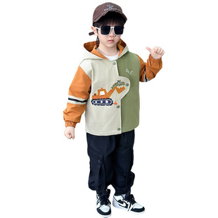 Boys Coat Spring and Autumn 2025 New Handsome Men's Treasure Fashionable Rush Clothes Western Style Children's Spring Windproof Top