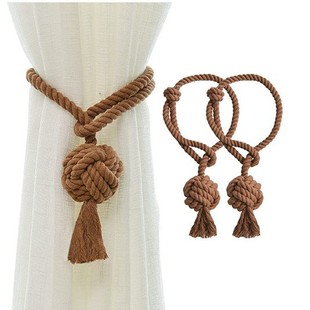 Cross-border Hot Sale Nordic Curtain Strap Curtain Hand-woven Cotton Rope Buckle Hanging Decorations Curtain Strap Hanging Ball Manufacturers
