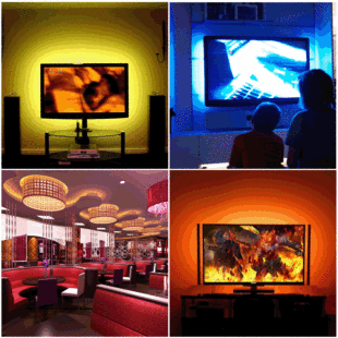 Xun rgb light with self-adhesive TV atmosphere light with USB TV background light 5V living room led colorful color changing atmosphere