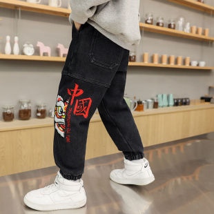 Boys' Pants 2025 New Spring and Autumn Style Children's Pants Trendy Big Kids Jeans Autumn Thin Long Pants