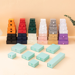 Cross-border in stock jewelry box packing box jewelry storage box ring bracelet earrings drawer box with logo