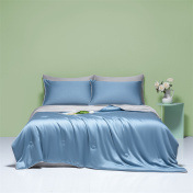 Washed Silk Embroidered Summer Quilt Four-Piece Set, Light Luxury Cool Silk Thin Quilt, Machine Washable Tencel Air-Conditioned Quilt, Summer Cool Quilt