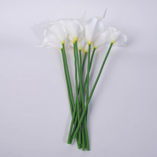 Cross-border foreign trade bionic green plant PU mini calla lily home ornaments simulation flowers wedding layout fake flowers wholesale