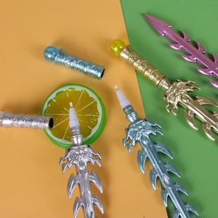 New style with beads weapon pen anime Dragon Sword gel pen cartoon student writing tool water-based pen needle pen
