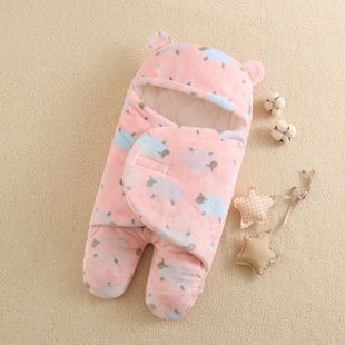 Baby Cushion Autumn and Winter Thickened Sleeping Bag Newborn Winter Baby Dual-Use Outgoing Wrap Swaddling Room
