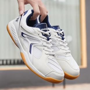 Warrior table tennis shoes men and women couple sneaker breathable mesh training shoes tendon bottom non-slip badminton shoes