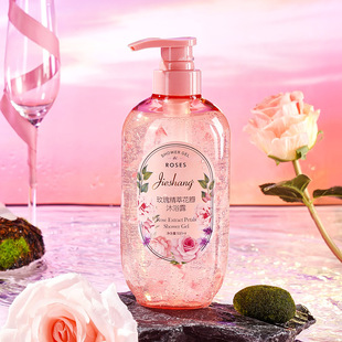 Qishang jasmine essence petal shower gel unisex long-lasting fragrance rose petal shower gel for hotel