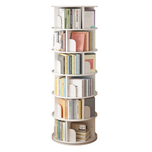 Rotating Bookshelf Simple Modern Household Multi-layer Shelf Floor 360-degree Bookcase Student Book Storage Cabinet