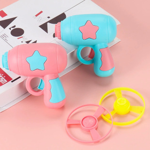 Glowing Pistol Flying Saucer Gyro Spring Outing Lawn Sports Toys Wholesale Childhood Bamboo Dragonfly Manufacturer Wholesale