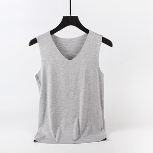 Traceless Modal Vest Men's Summer Thin Wide Shoulder Round Neck V-Neck Sports Fitness Tight Sleeveless Undershirt