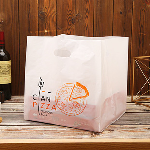 Transparent Pizza Packing Bag Food Plastic Bag Baking Dessert Box Take-out Bag Disposable Tote Bag Spot