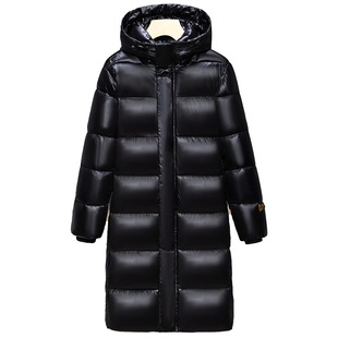 Cross-border winter new cotton-padded jacket black gold thick men's and women's warm knee 2024 long youth cotton-padded coat tide
