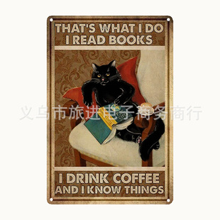 Cute cat tin decorative painting bar restaurant theme decoration Amazon manufacturers supply SIGNS