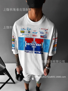 Summer Trendy Brand 2025 Men's T-shirt Short-sleeved Letter Loose Digital Printing