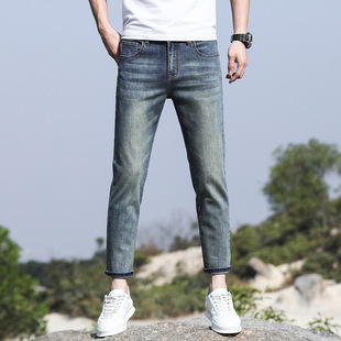 Spring Stretch Jeans Men's 2025 New Slim-fit Small Foot Trendy Brand All-match Plagiant Handsome Autumn and Winter Casual Long Pants