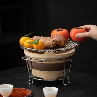 stoneware grill charcoal grill grill grill sidebar grill outdoor grill rack round hearth for cooking tea stoneware suit