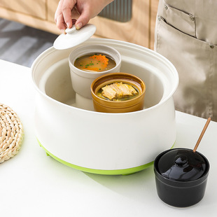 Ceramic Stew Pot for Stew in Water Household Bird's Nest Special Steaming Pot with Lid for One Person Soup Stew Pot Bowl Tucker Small Soup Pot