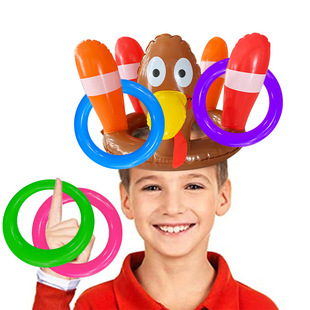 Amazon inflatable Turkey ferrule party party party interactive inflatable toy Christmas turkey head cover throwing toy