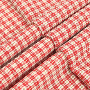 in stock 154gTR stretch plaid fabric spring and summer women's shirt JK uniform skirt suit suit fabric