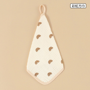 Baby Gauze Square Scarf Pure Cotton Class A Slippery Scarf Baby Anti-Spitting Newborn Children's Scarf Cross-Border Ins Maternal and Infant Products