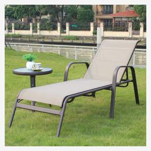 Outdoor Waterproof Recliner Hotel Swimming Pool Leisure Lounger Seaside Beach Chair Teslin Mesh Recliner Aluminum Alloy Lying