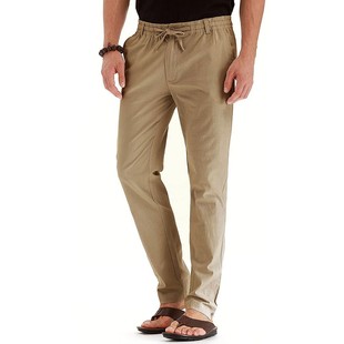 European and American business casual pants loose large size elastic waist cotton versatile solid color men's sports pants