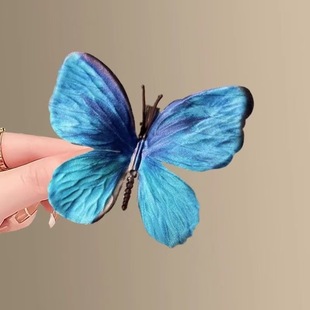 Fall into the secret realm! Simulation super fairy butterfly hairpin! Internet Celebrant Silk Cloth Three-dimensional Butterfly Jewelry Hairpin Women's Hair Accessories