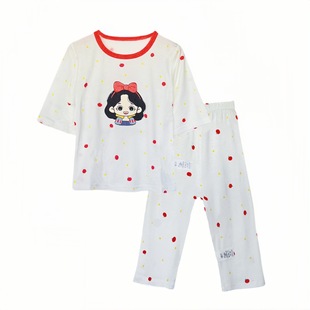 Summer High-school Children's Thin Seven-sleeve Air-conditioning Clothing Girls' Home Clothes Pajamas Children's Pajamas suit