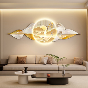 New Style Silent Style Living Room LED Luminous Hanging Painting Advanced Sense Sofa Wall Decoration Painting Corridor Three-dimensional Murals
