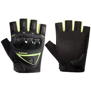 Motorcycle Motorcycle Gloves Men's Half Finger Hard Shell Protective Joint Anti-slip Protective Anti-drop Breathable Wear-resistant Gloves
