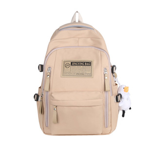 Backpack Women's New Canvas Casual Backpack Trendy Simple Korean Style Junior Senior high school Student Schoolbag Cross-border Foreign Trade Wholesale