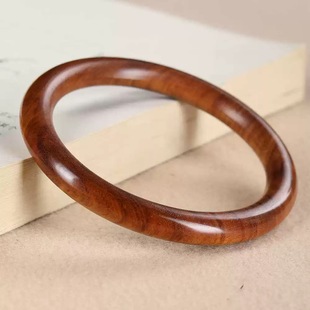 Natural green sandalwood bracelet 8mm bracelet plain ring women's fashion new Chinese style solid wood bracelet wholesale
